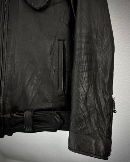 Glamb 3D Pocket Belted Leather Jacket