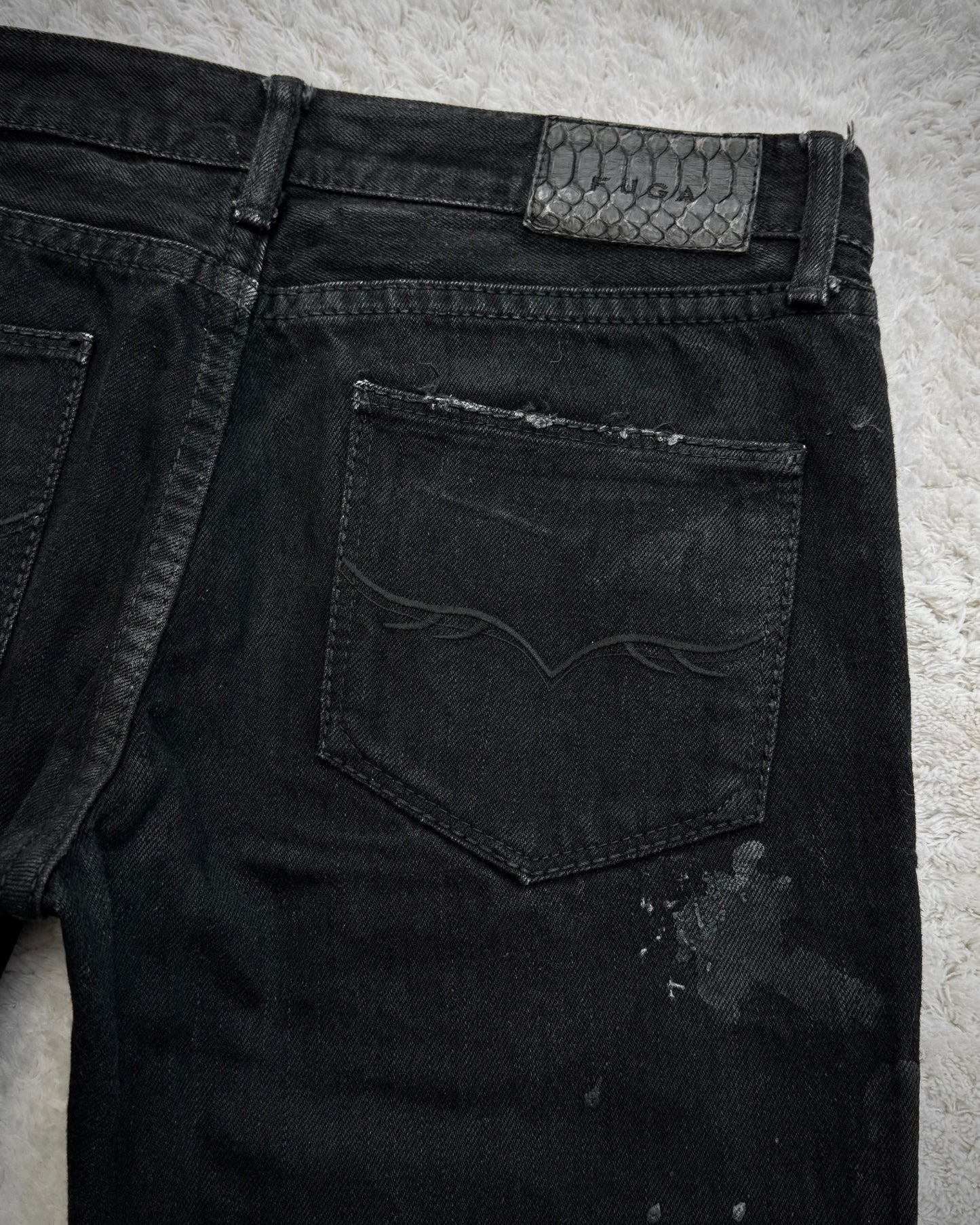 Fuga Whisker Waxed Denim Shorts