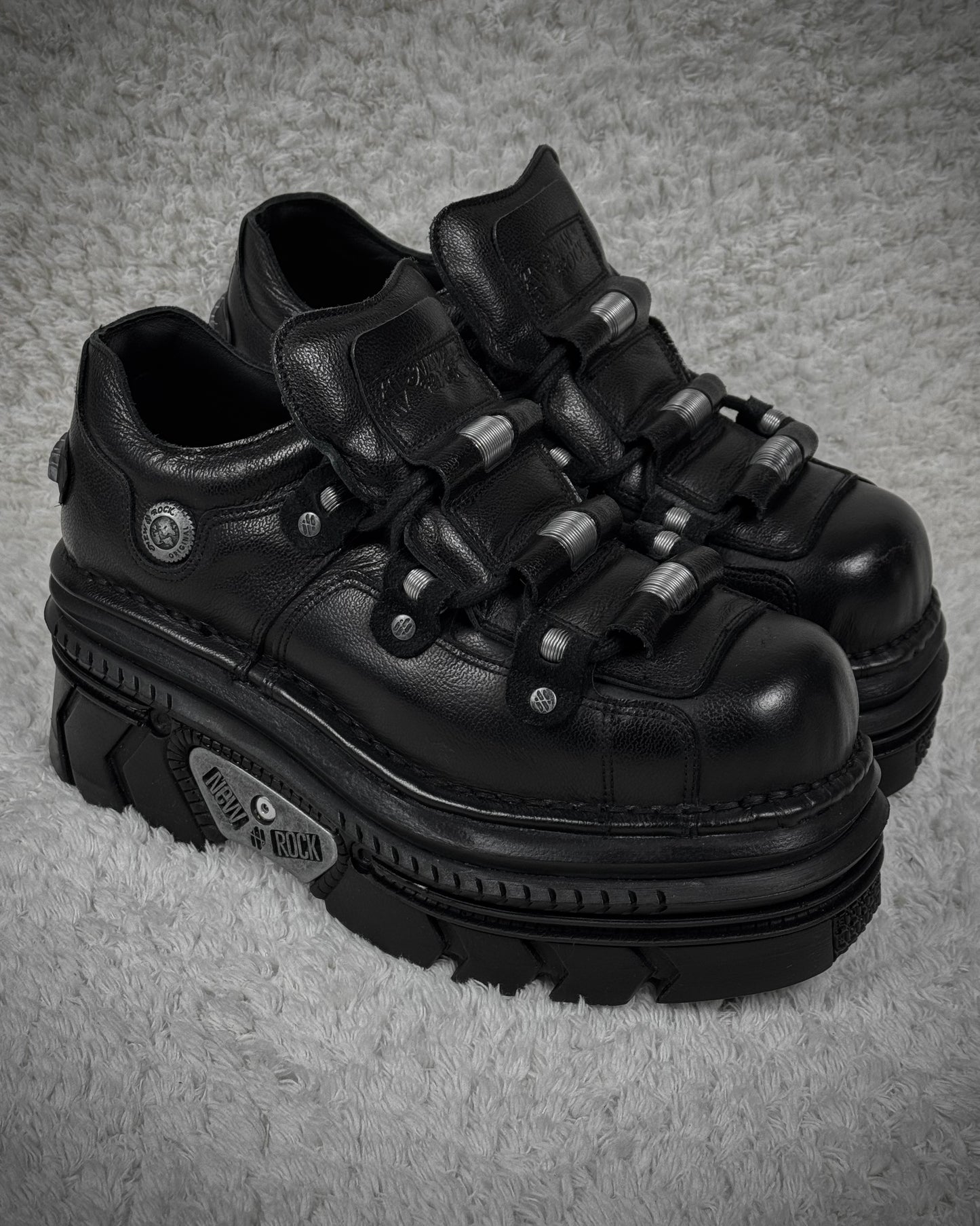 New Rock Metallic Techno Platform Boots