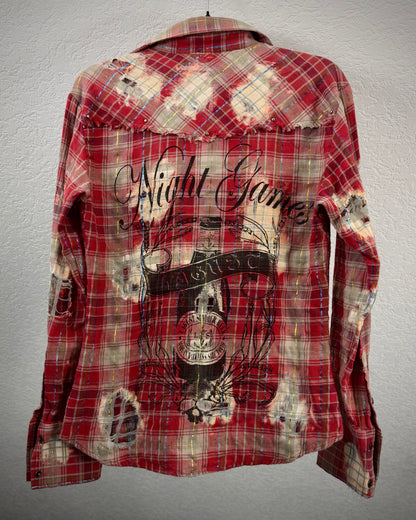 Lagust Crashed Farmer Flannel Button Up Shirt