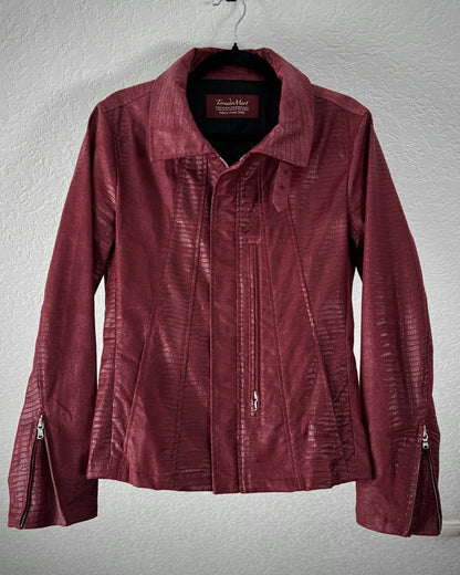 Tornado Mart Crimson Reptile Pattern Waxed Jacket