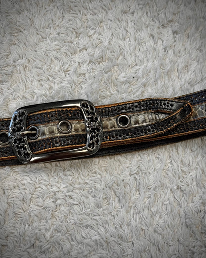 Tornado Mart Python Vintage Leather Belt