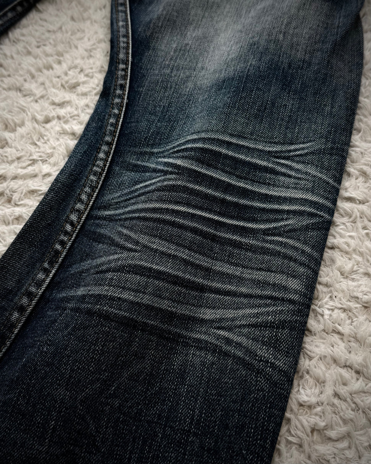 Rattle Trap Leather Flap Whiskered Bootcut Jeans