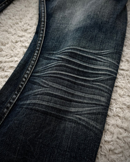Rattle Trap Leather Flap Whiskered Bootcut Jeans