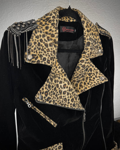 Pentagramme Leopard Chained Rockstar Jacket