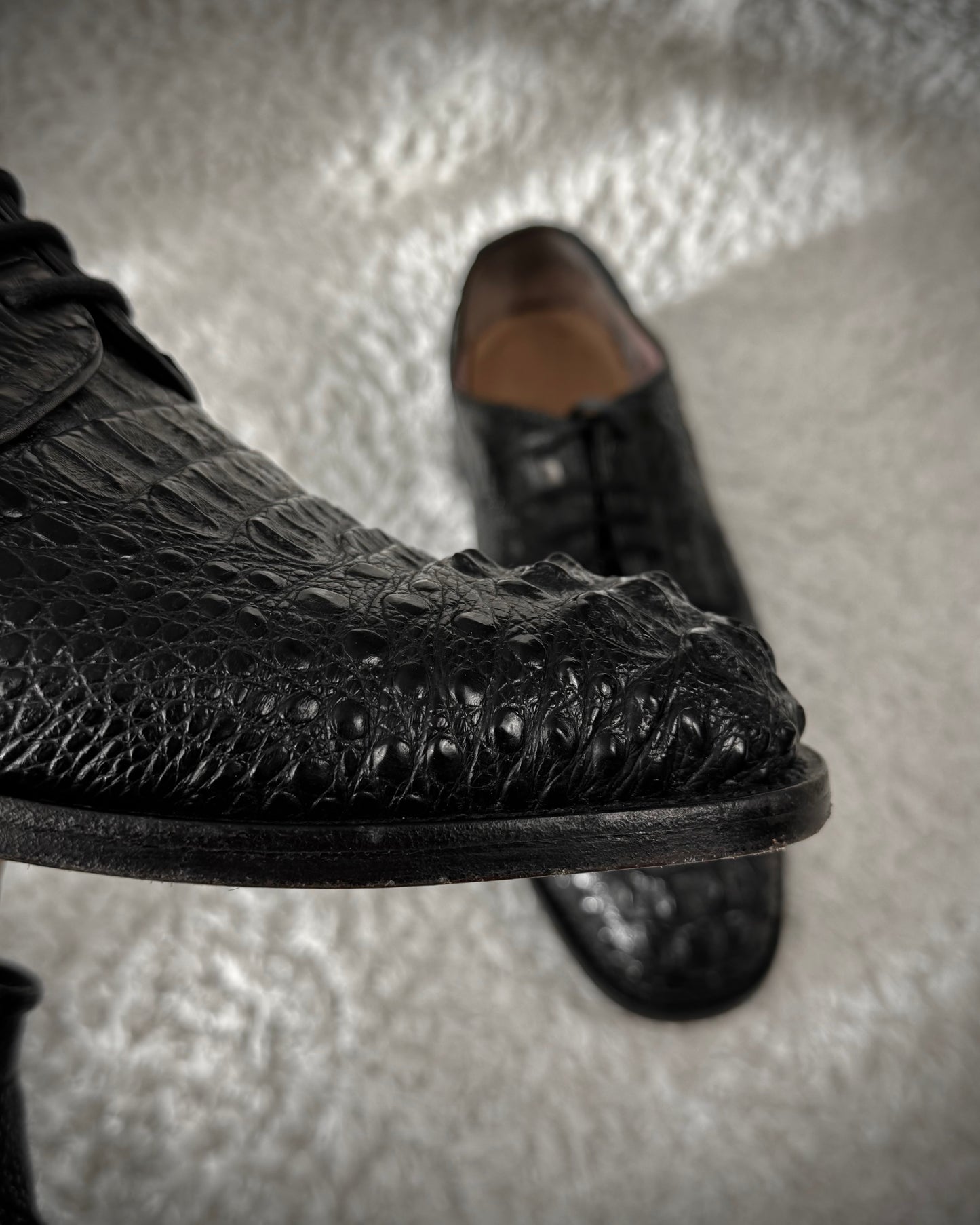 Depth Sculpted Crocodile Leather Boots