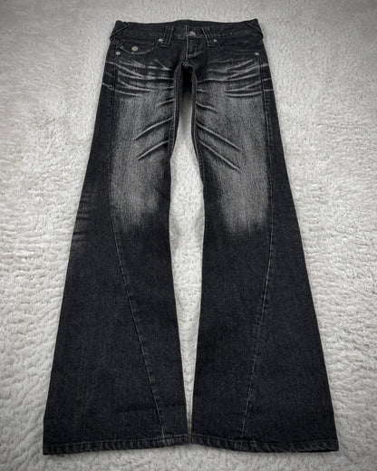 Tornado Mart Clawmark Wash Spiral Flared Jeans