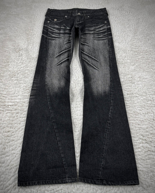 Tornado Mart Clawmark Wash Spiral Flared Jeans
