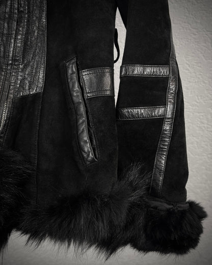 Habosina Fur Extended Leather Jacket