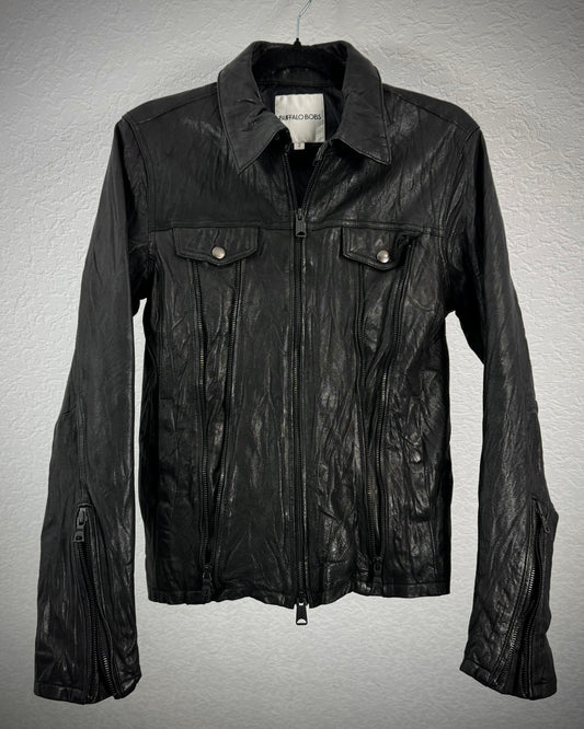 Buffalo Bobs Zippered Sheepskin Leather Jacket