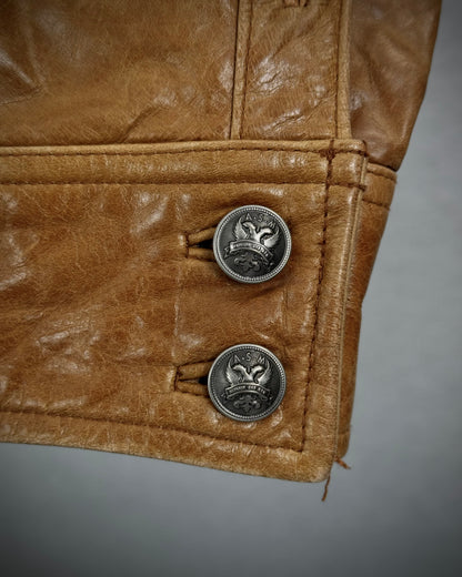 A.S.M. Raccoon Fur Café Leather Jacket