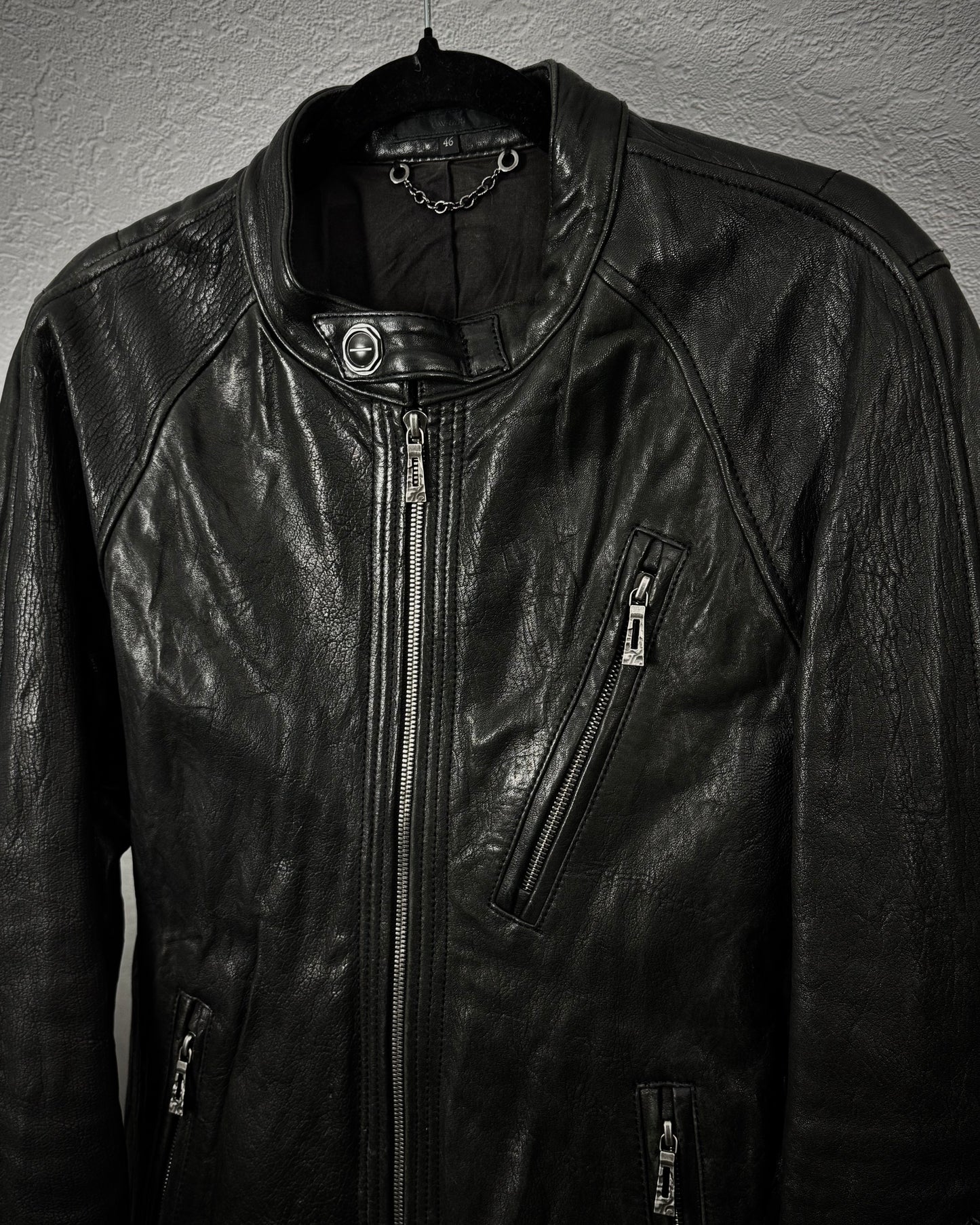 CAV-000 Chained Full-Grain Leather Jacket