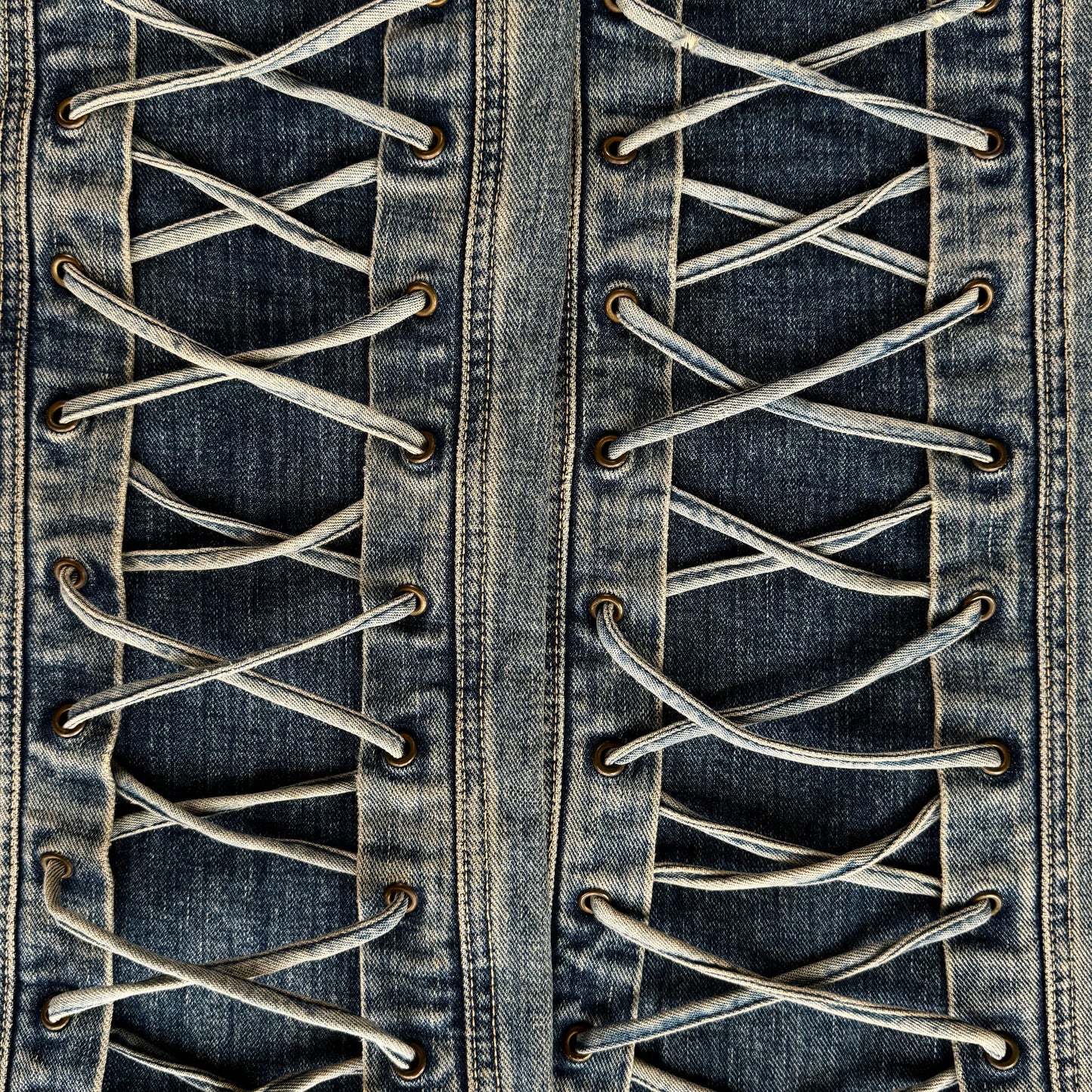 Tornado Mart Mud Washed Backlace Flared Jeans