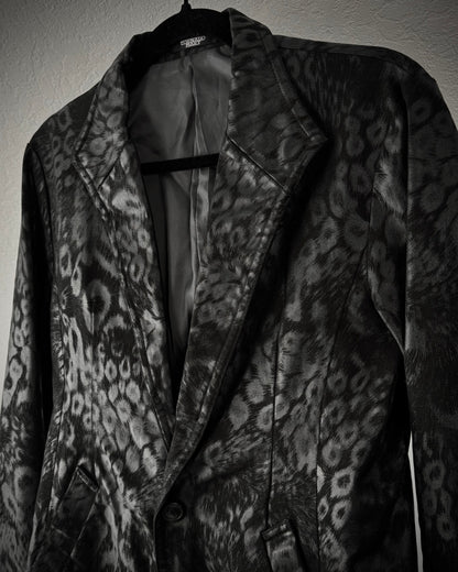Tornado Mart Leopard Waxed Blazer