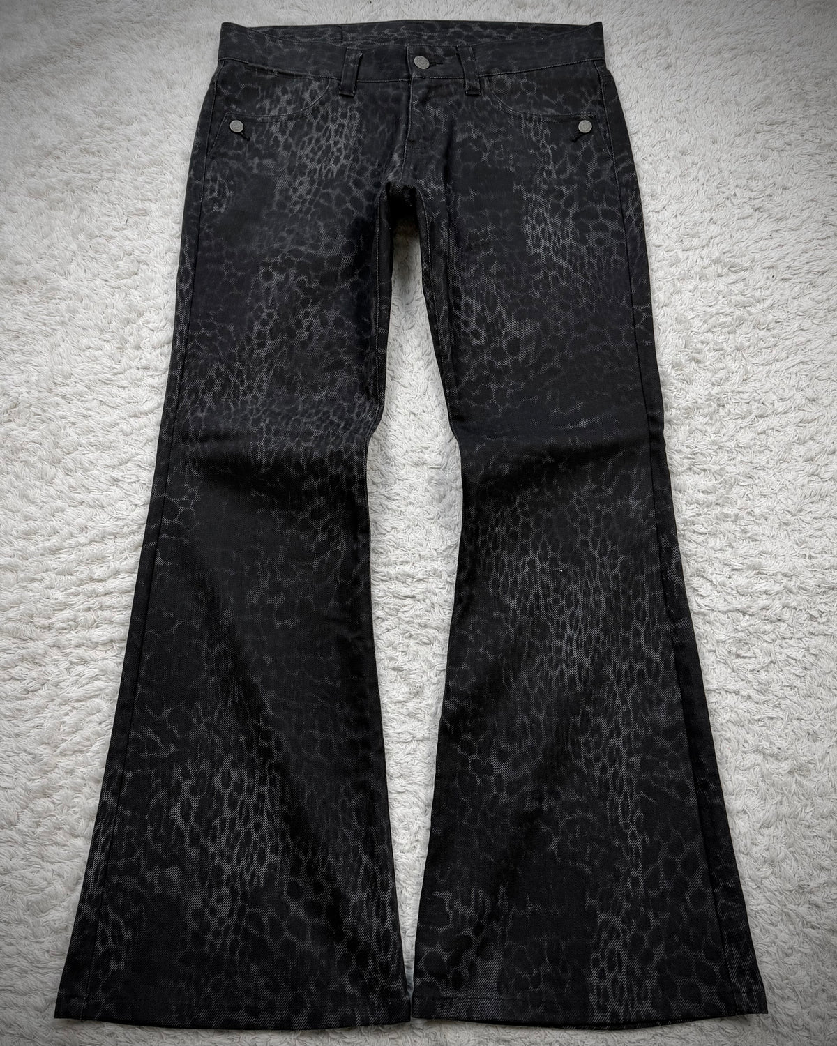 Tornado Mart Leopard Pattern Flared Jeans