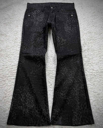 Tornado Mart Leopard Pattern Flared Jeans