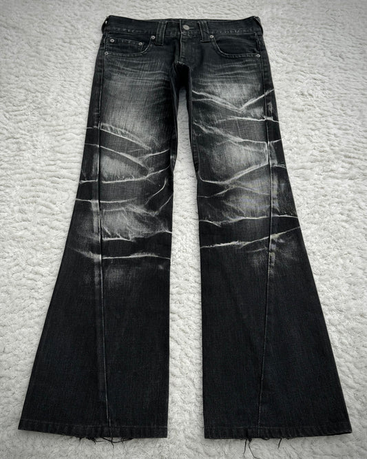 Tornado Mart Whisker Washed Spiral Bootcut Denim