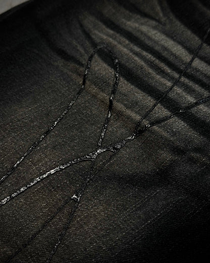 Xfrm Whiskered Paint Splatter Studded Flared Jeans