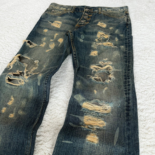 Tornado Mart Crash Distressed Flared Jeans
