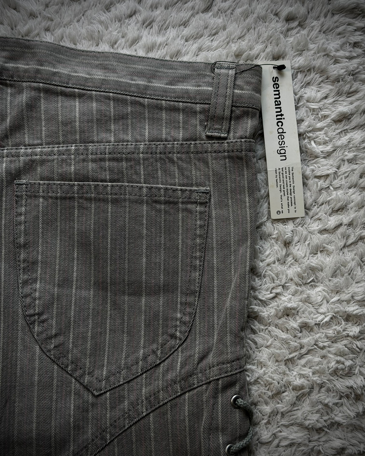 Semantic Design Lace Up Pin Stripe Flared Pants