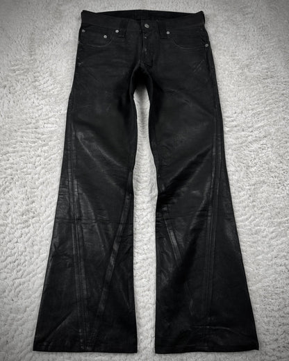 Tornado Mart Xray Waxed Tribal Embroidery Flared Jeans