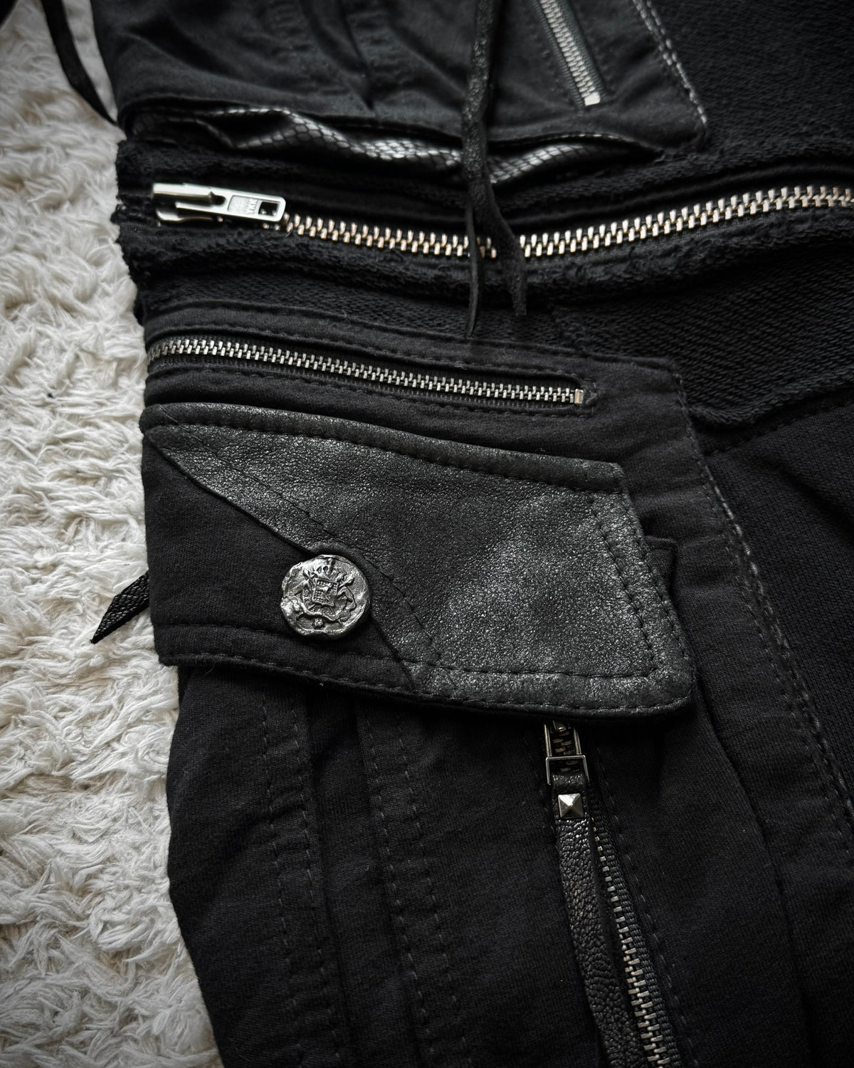 14th Addiction Python Detailed Flared Cargo Sweatpants