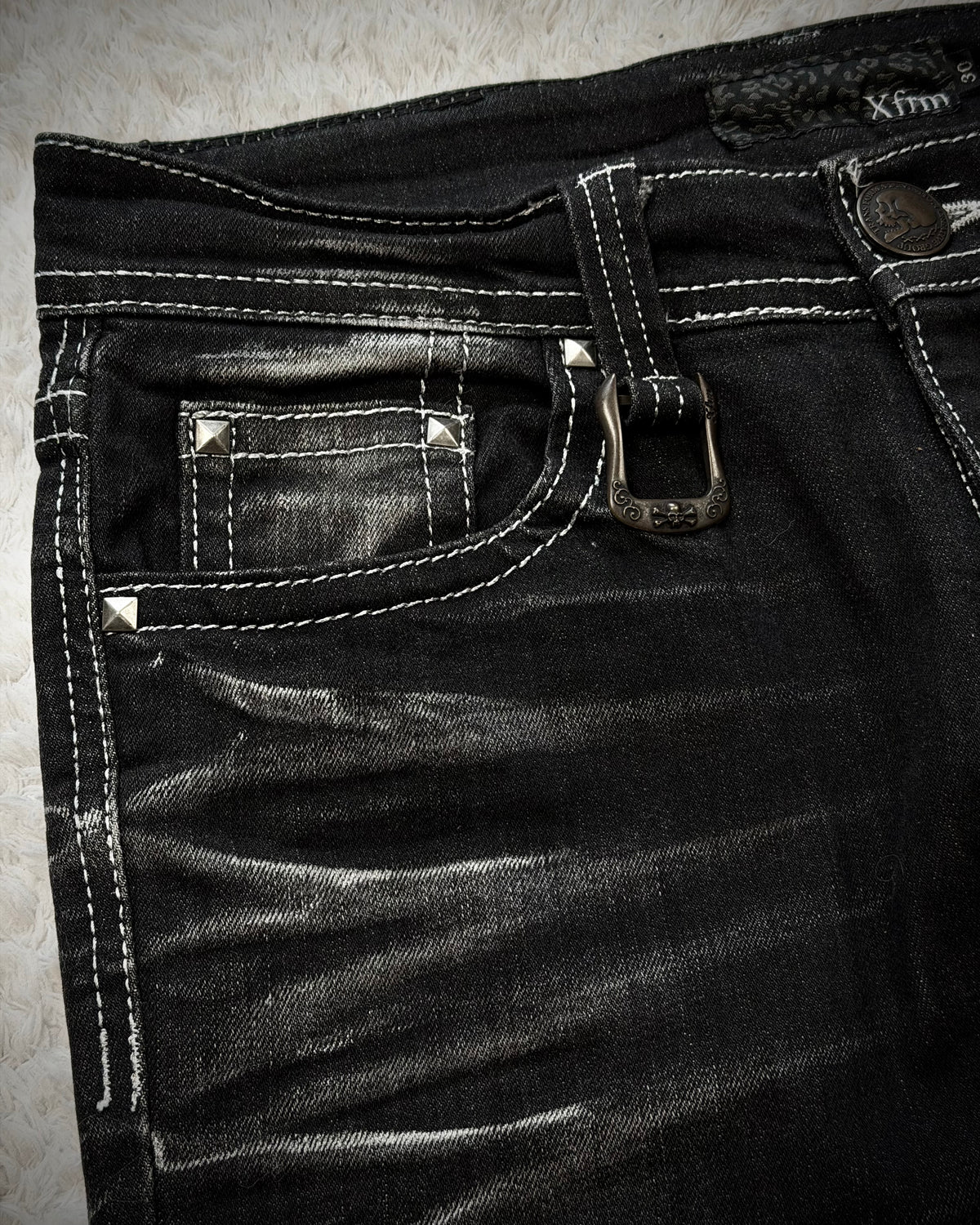 Xfrm Clawmarks Studded Skinny Jeans