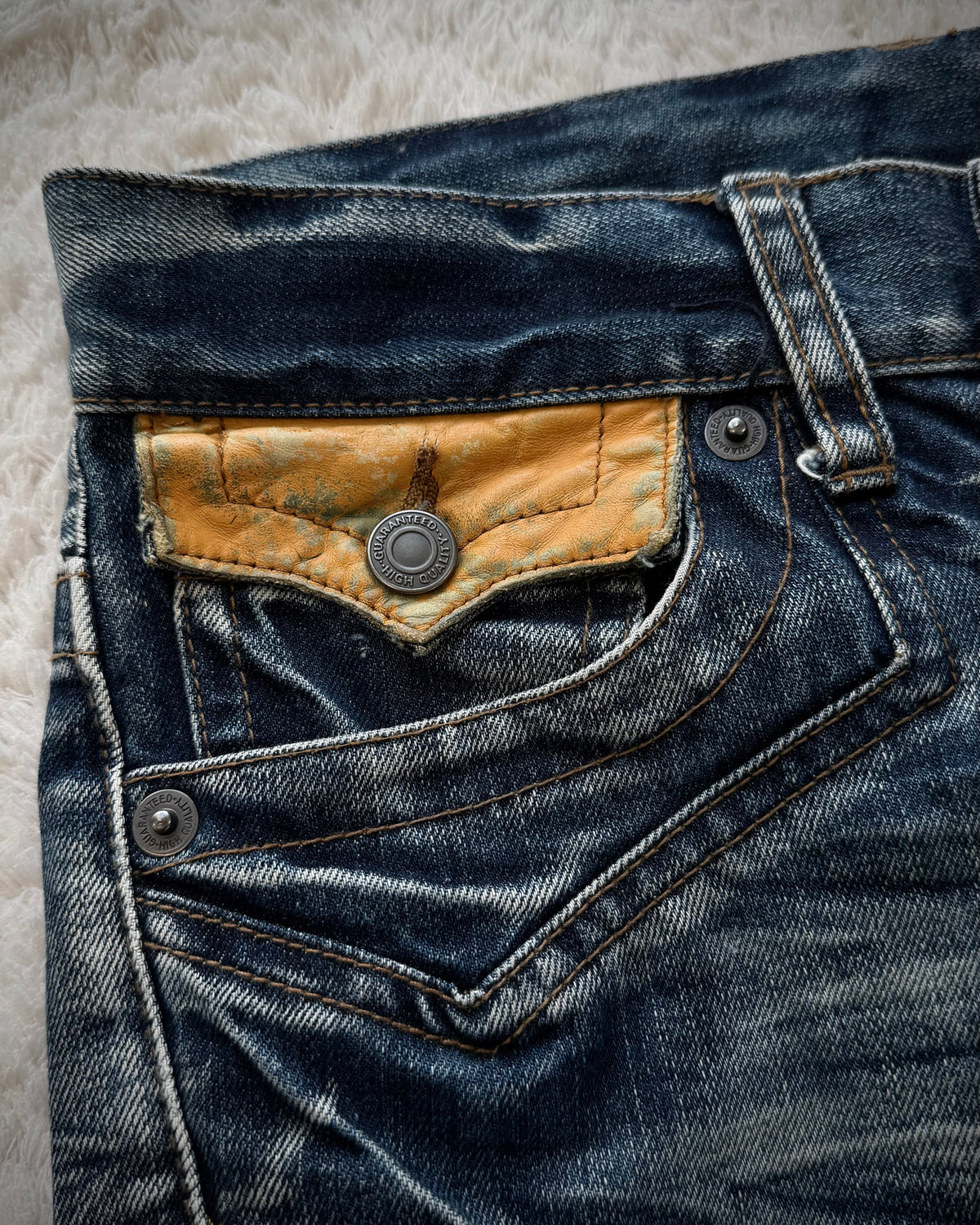Rattle Trap Leather Flap Whiskered Bootcut Jeans