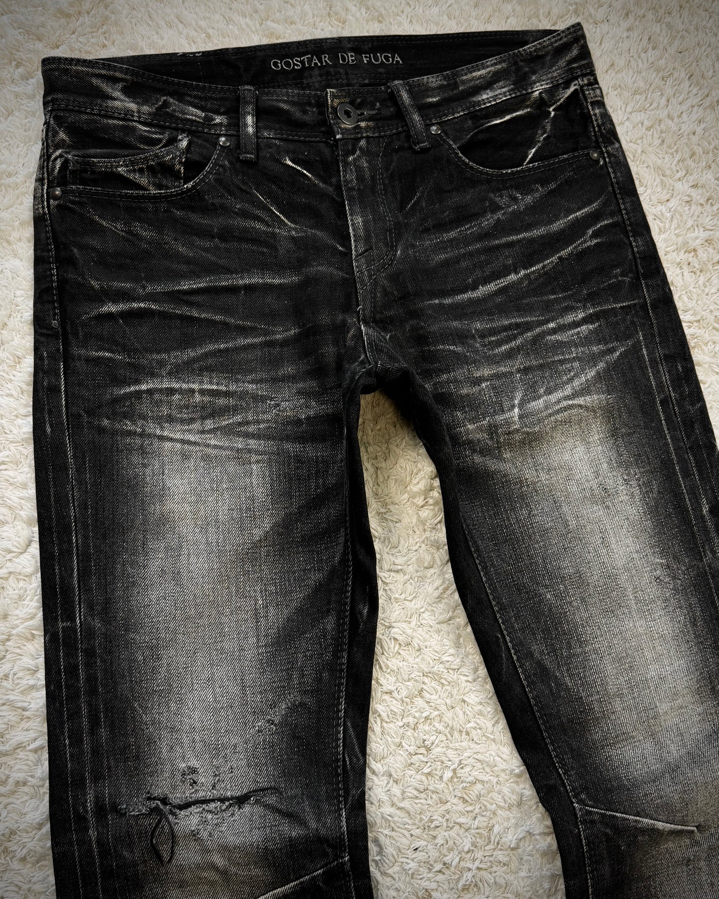 Fuga Whisker Washed Luster Flared Jeans