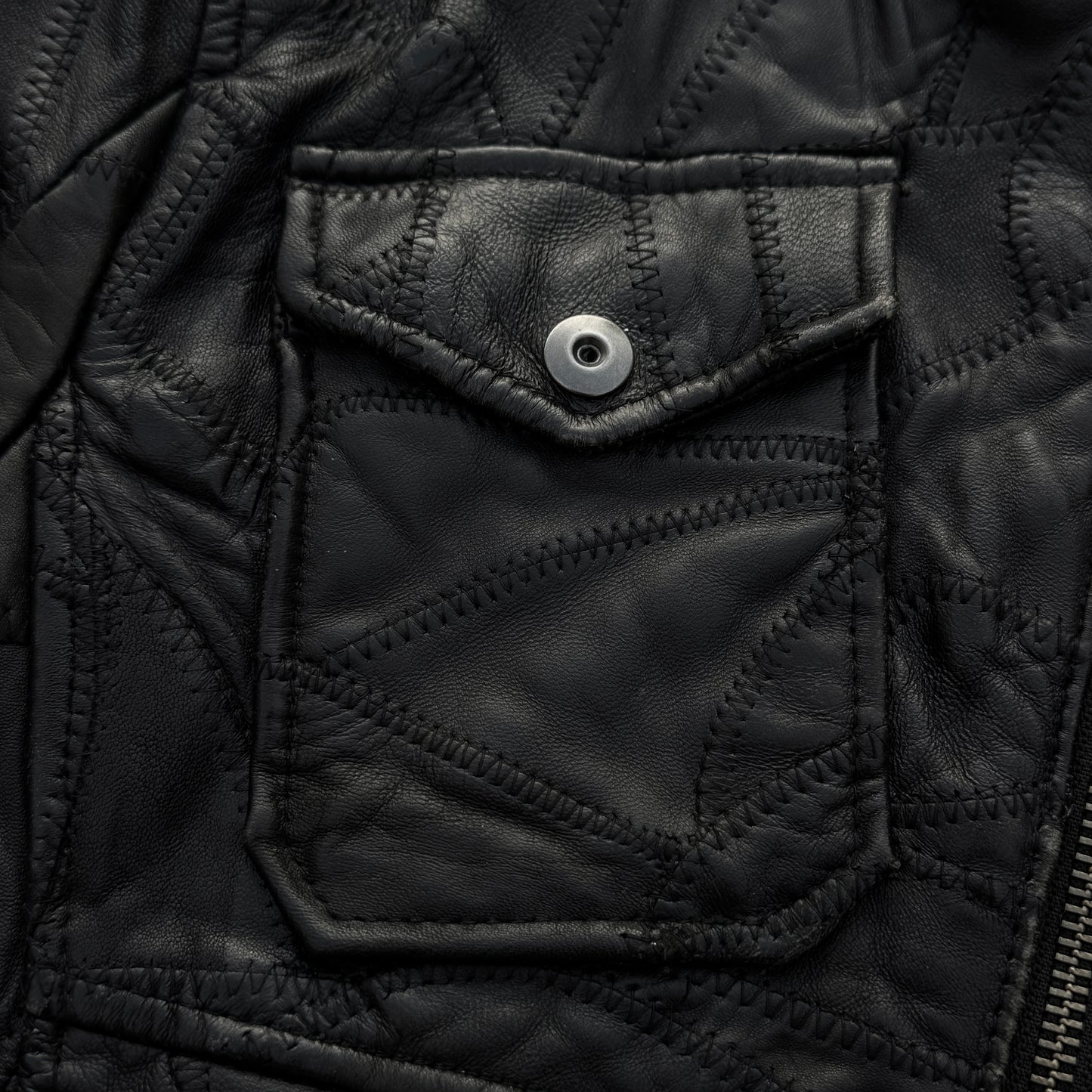 Rattle Trap Leather Patchwork Jacket