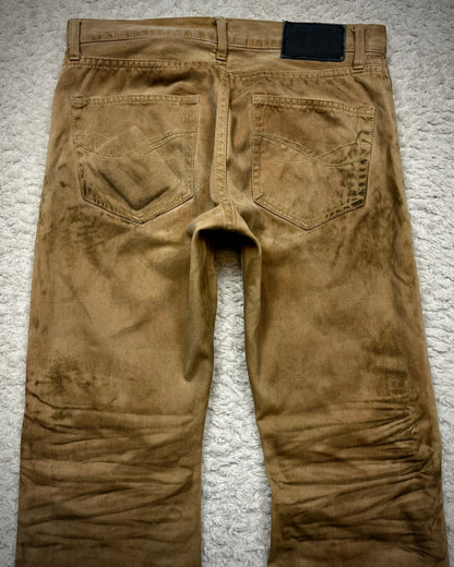 CavariA Leopard Repaired Clawmarks Bootcut Denim