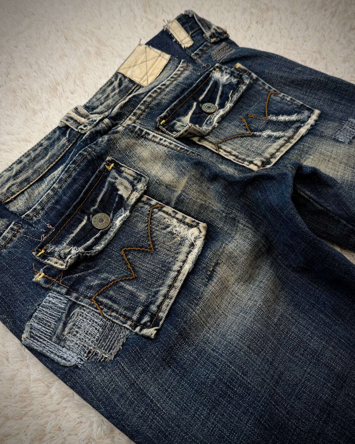 Vintage Reworked Patchwork Bootcut Denim