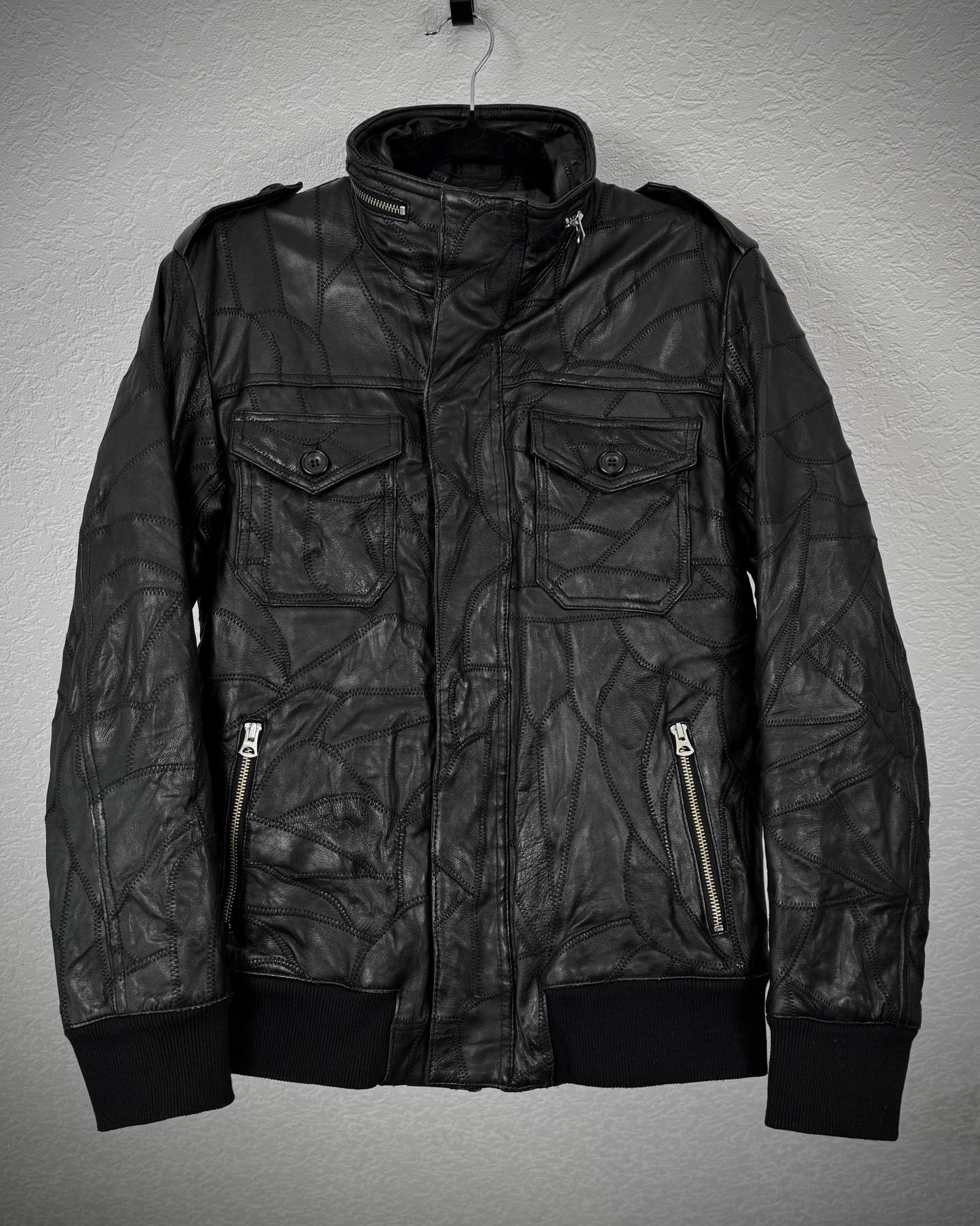 CAV-000 Patchwork Lamb Leather Jacket