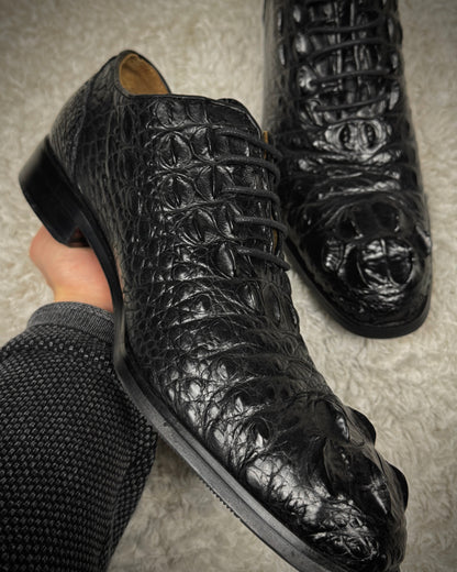 Deep Carved Crocodile Leather Boots