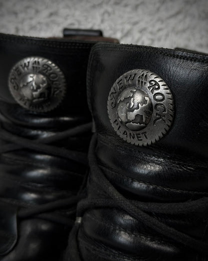 New Rock Steel Heel Leather Boots