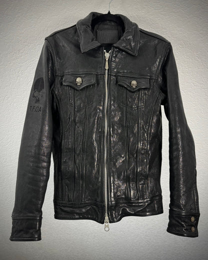 Jack Rose Skull Hardware Goatskin Leather Jacket