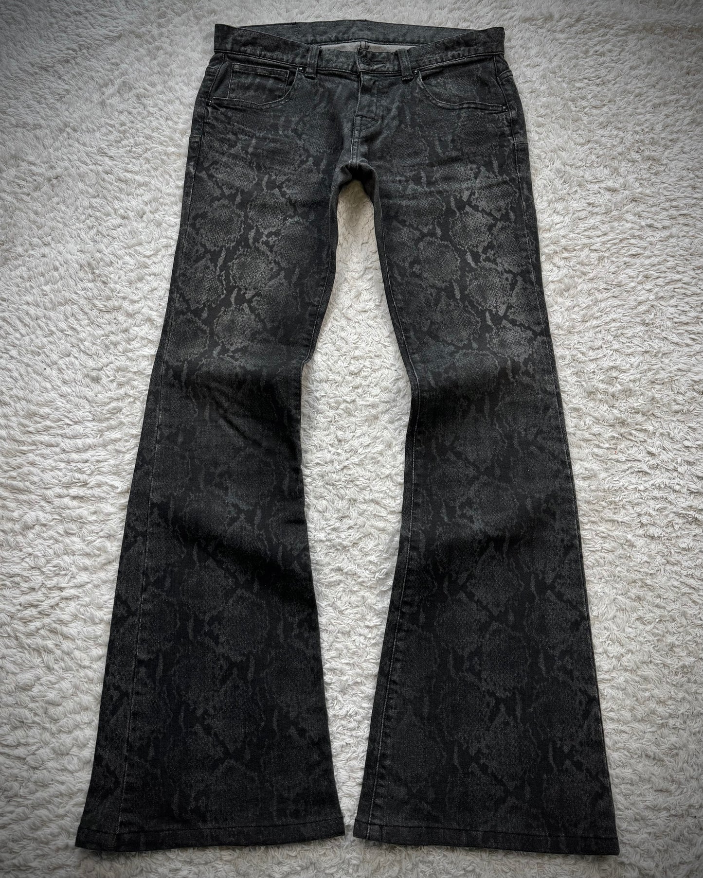 Tornado Mart Shadow Python Flared Jeans