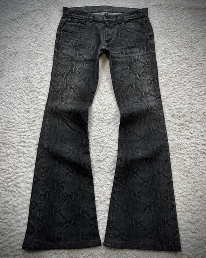 Tornado Mart Shadow Python Flared Jeans