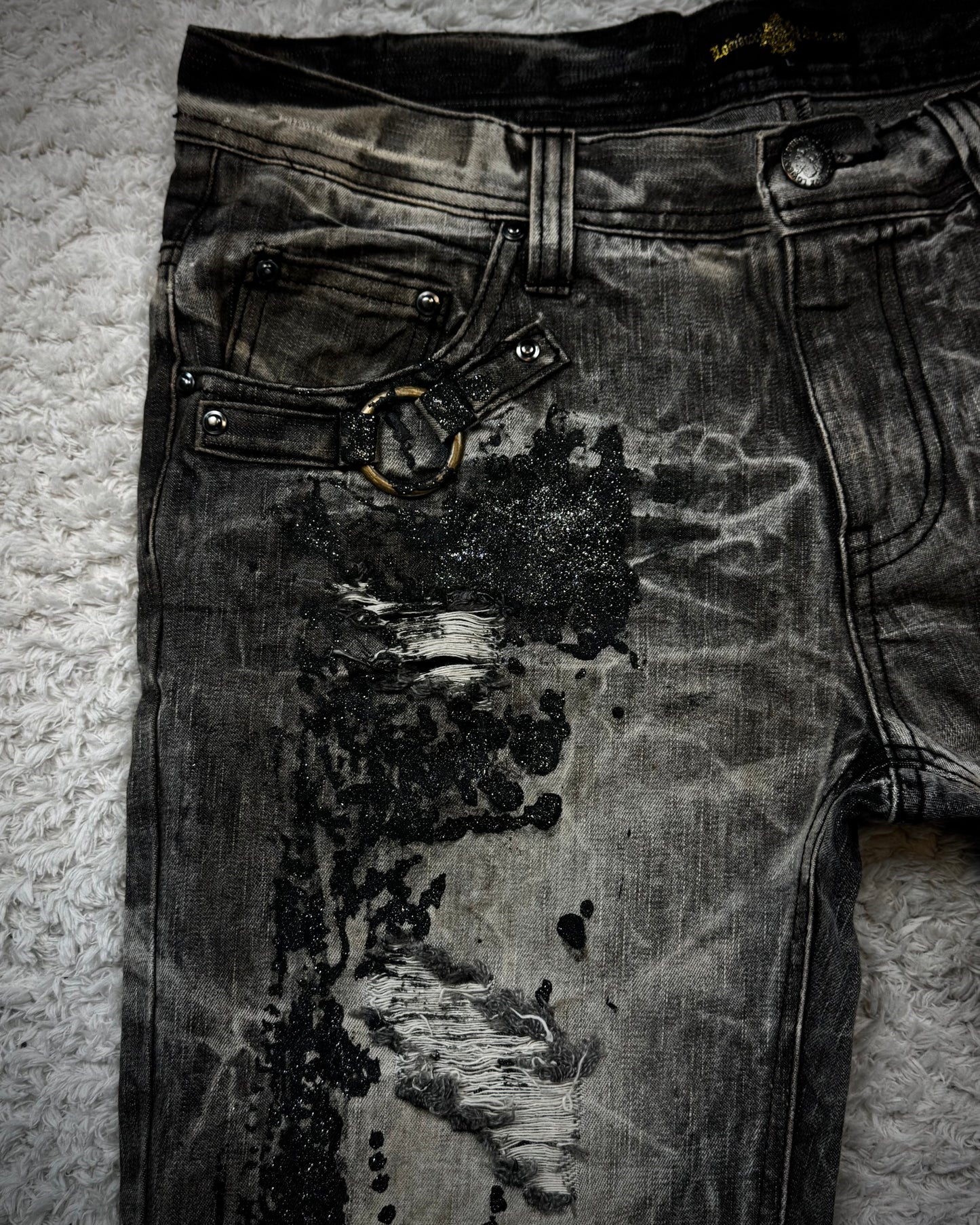 Lowbox Luster Splatter Honeycomb Bootcut Jeans