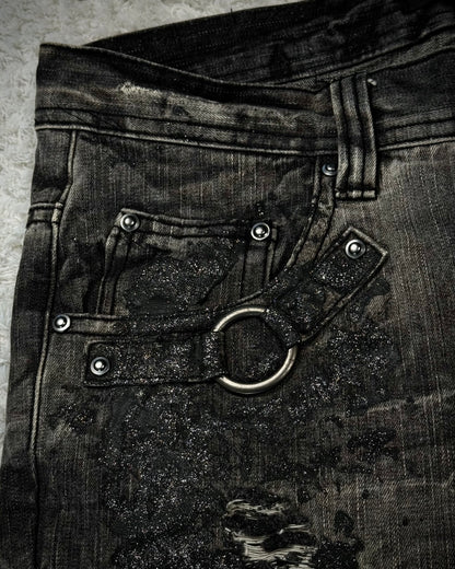 Lowbox Luster Splatter Mud Washed Bootcut Jeans
