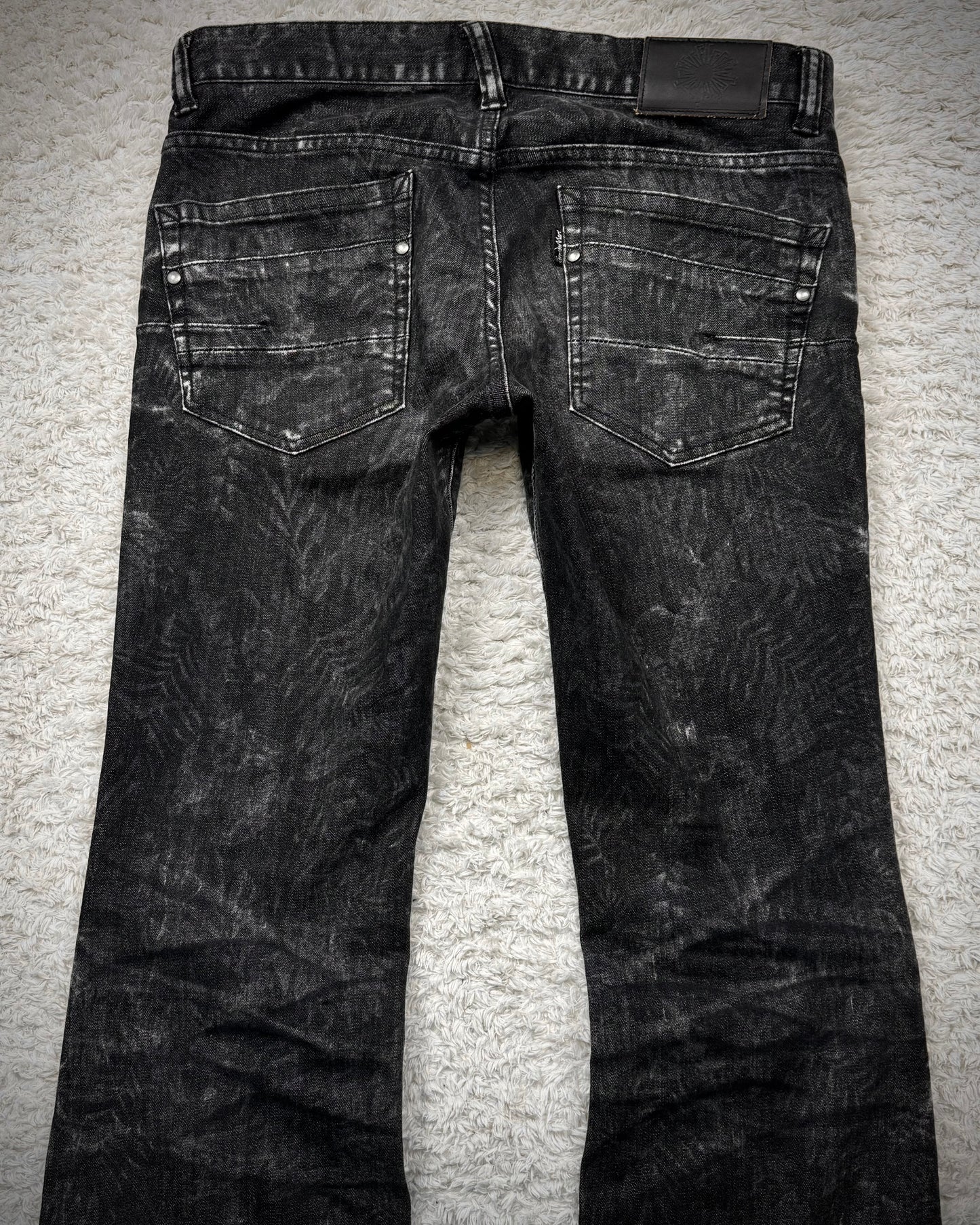 Tornado Mart Clawmarks Washed Bell Bottom Flared Jeans