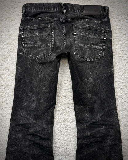 Tornado Mart Clawmarks Washed Bell Bottom Flared Jeans