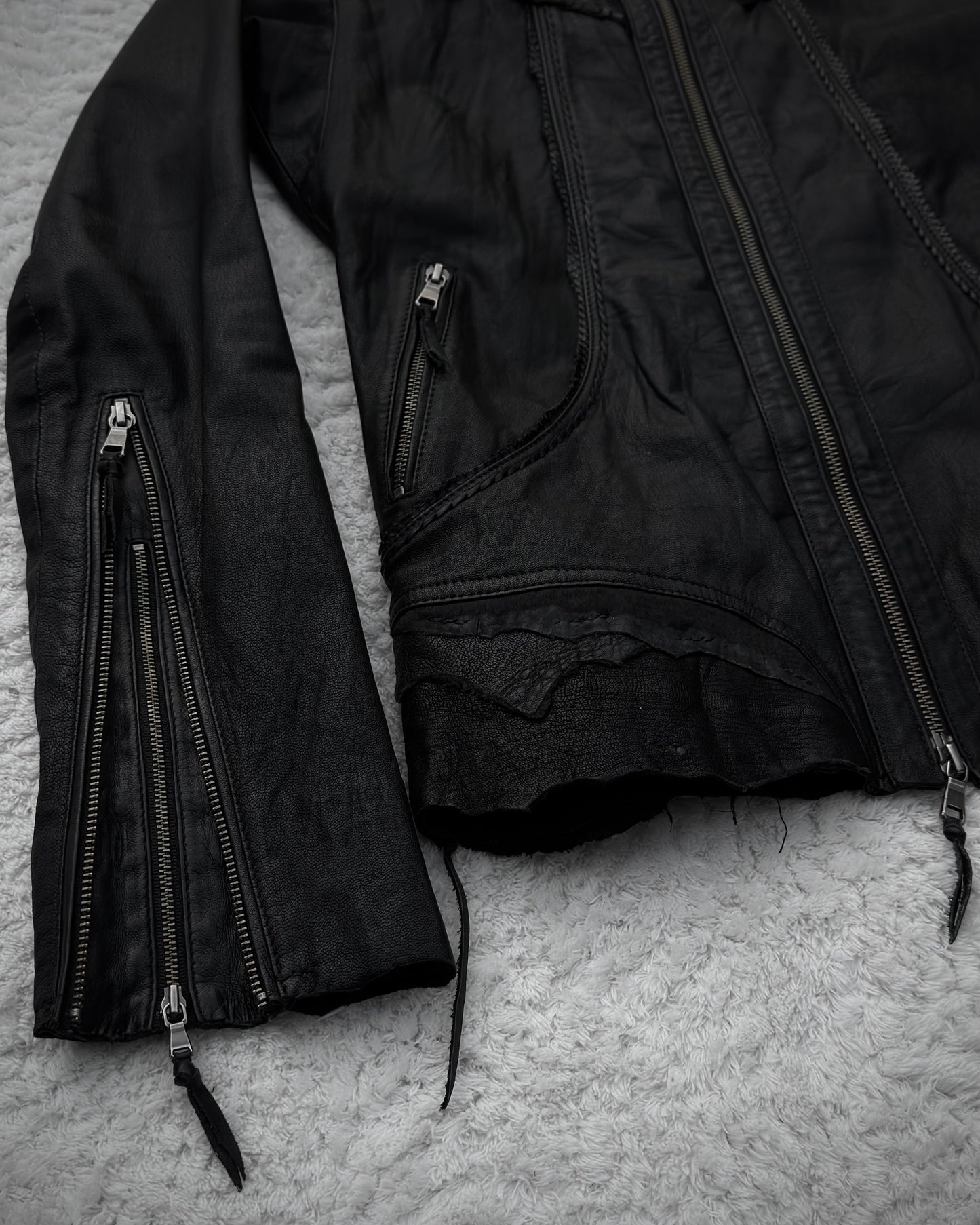 14th Addiction Scarred Leather Jacket