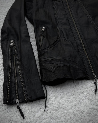 14th Addiction Scarred Leather Jacket