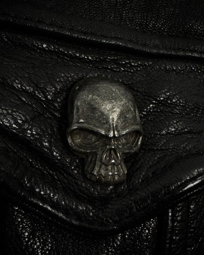 Jack Rose Skull Hardware Goatskin Leather Jacket
