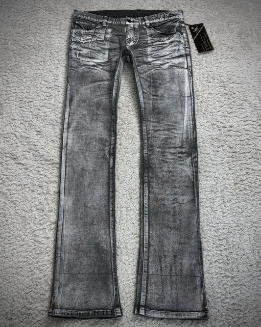 Tornado Mart Metallic Whisker Coated Slim Jeans