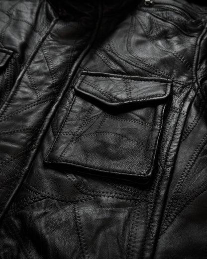 CAV-000 Scar Stitched Patchwork Leather Jacket