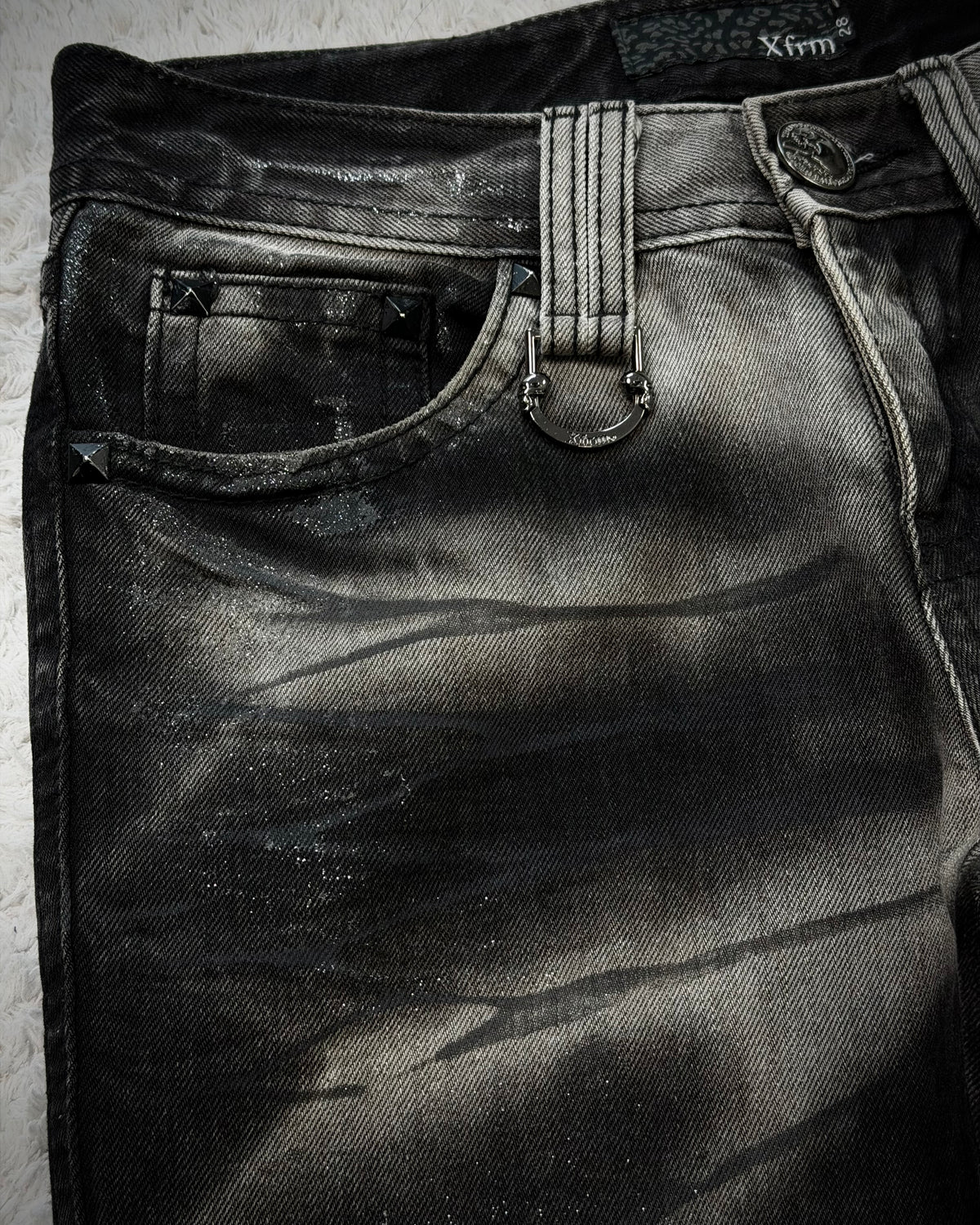 Xfrm Clawmarks Luster Coated Flared Jeans