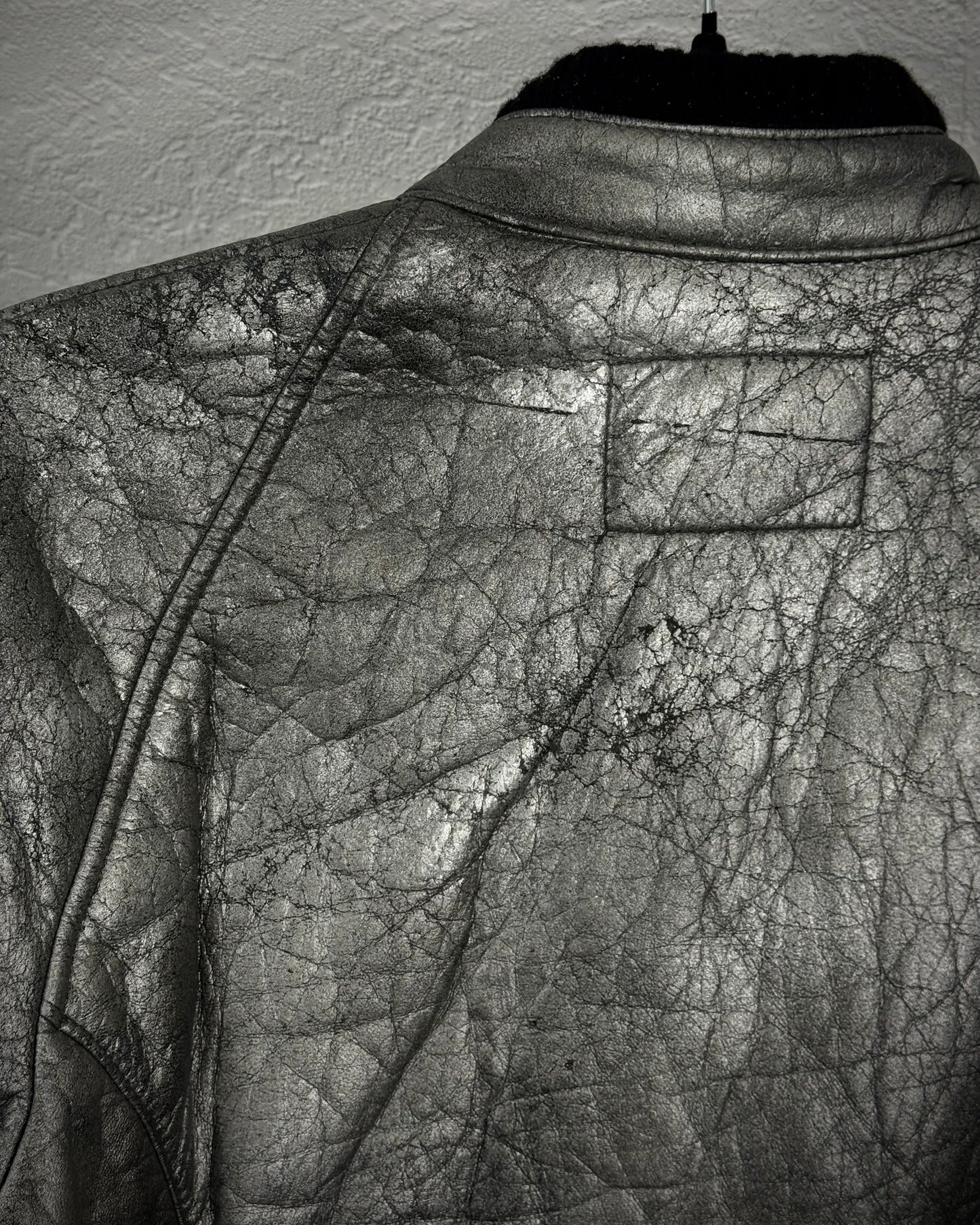 L.G.B. Metallic Deerskin Leather Rider Jacket