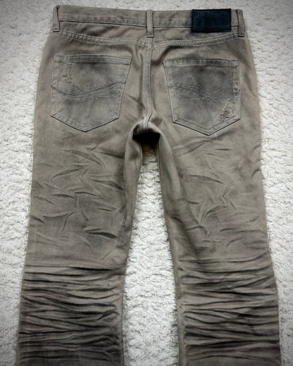 CavariA Leopard Repaired Clawmarks Bootcut Denim